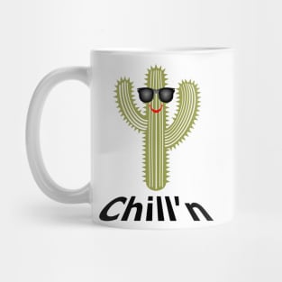 Chill'n Cactus Design, Black Lettering Mug